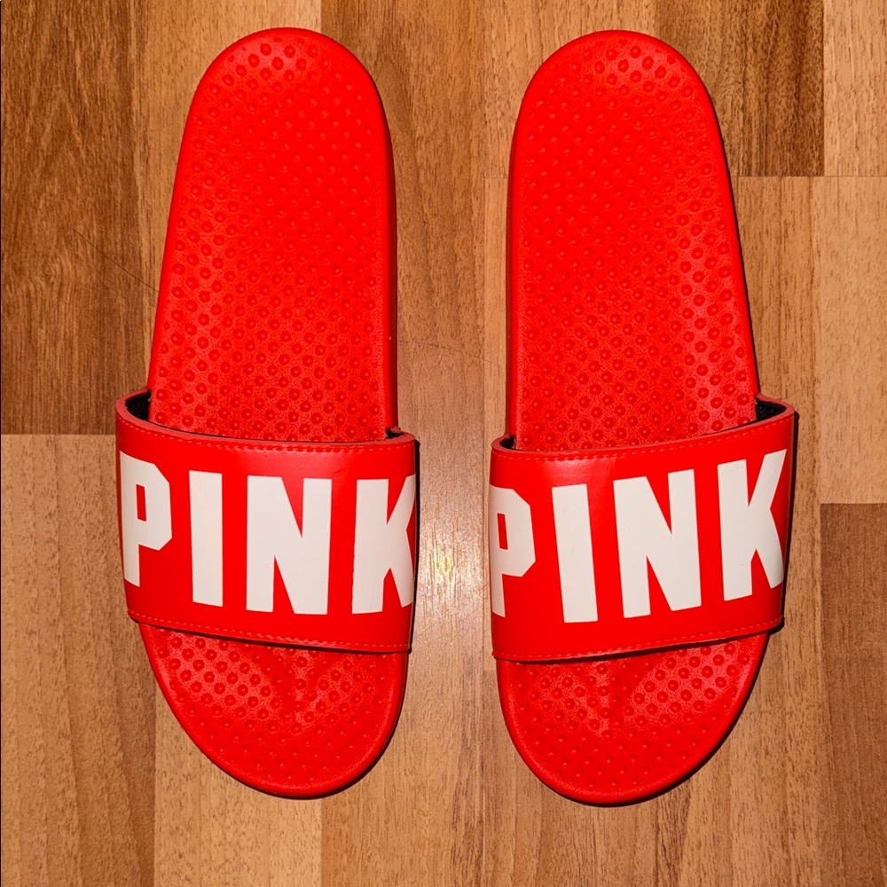 PINK Victoria's Secret Bold Orange Slides